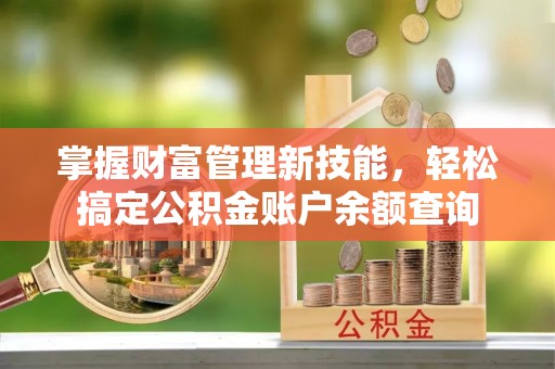 内乡掌握财富管理新技能，轻松搞定公积金账户余额查询