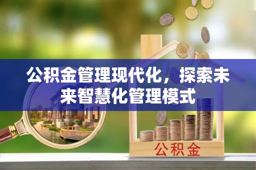 内乡公积金管理现代化，探索未来智慧化管理模式